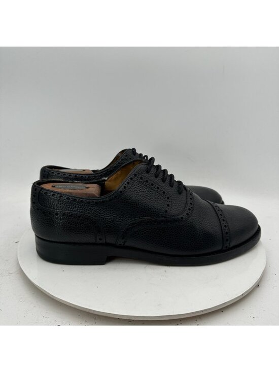 Lendvay Schwarcz Men Size EU 43 US 10 Black Peebled Leather Wingtip Oxford Shoe main image 7